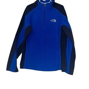 The North Face boys Blue fleece 1/4 zip Pullover sz 10/12